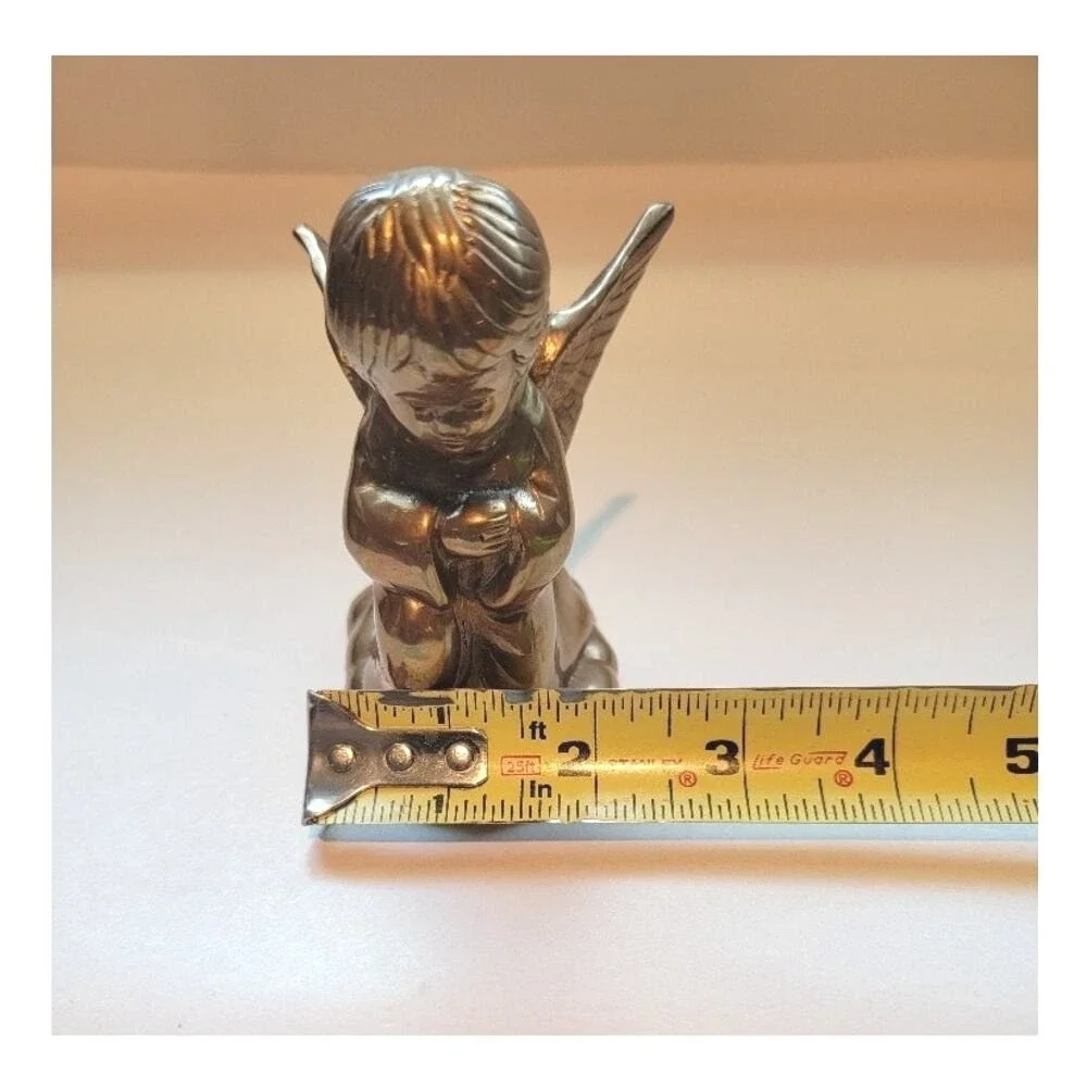 Vintage Brass Praying Angel Candleholder Christmas‎ Spiritual Decor